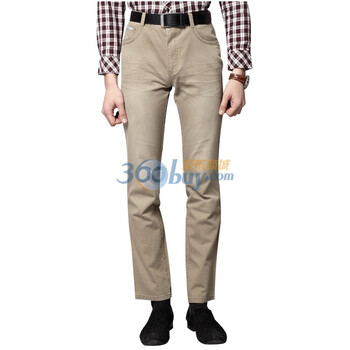 Catlonech/凯帝龙驰 男士纯棉休闲裤男装修身卡其工装裤1255-1 卡其色 36