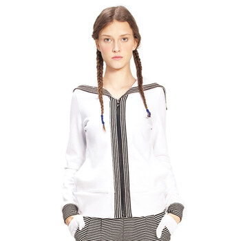 自然元素新款海军风水手领长袖开衫外套SIW05-ZIAJJI3701 白色 M