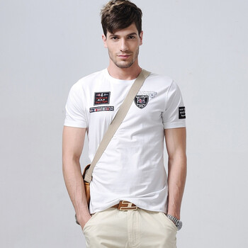 浪氏威尔lansiwear2012春夏短袖商务时尚圆领T恤LSAJT362 白色 54