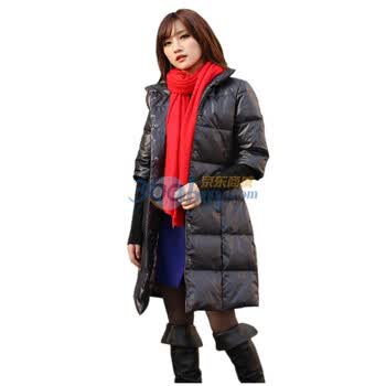 欧菀 知性经典通勤立领修身女式长款羽绒服 灰色 L