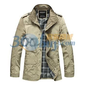 WINJEANS维杰斯 2011秋冬新款韩版立领男薄夹克外套 E45 2色卡其色XXL