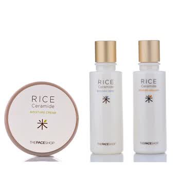 菲诗小铺 The face shop迪肤适 大米面霜 45ml+美白保湿爽肤水150ml+调理乳液150ml