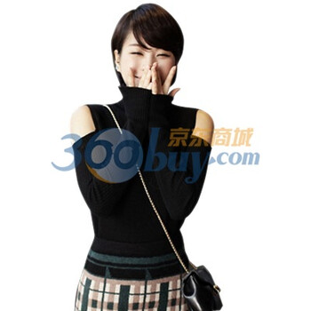 时尚起义 冬装韩国进口简单基本修身T恤 女568483 黑色 one