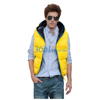 Justyle糖果色情侣款面包服羽绒背心45103501 黄色 XXL