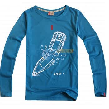 YAD2011男款长袖铅笔t恤TX051A 蓝色 XXL
