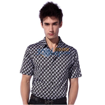 007MonteCarlo时尚商务短袖衬衣11SS00213200 深灰色 XXL