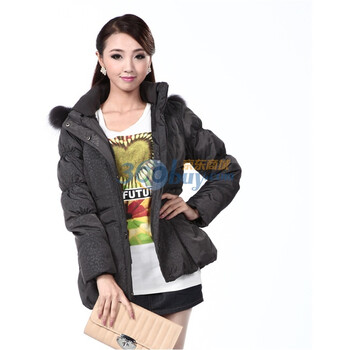 2011新款 康博羽绒服 女大众毛帽面包KB1138 灰色 185/104A(XXXL)
