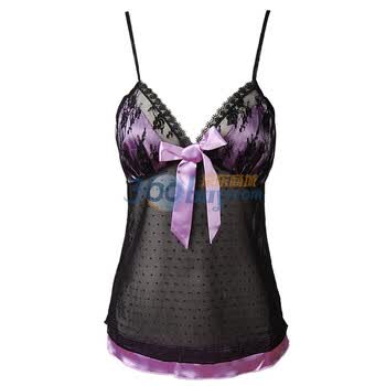伊俪尔 性感 优雅 蕾丝吊带 夏季家居服 811D129 紫色 L