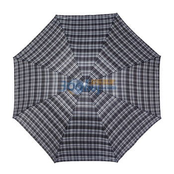 梅花 三折格子晴雨伞 灰色
