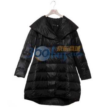 浪漫一身 修身大翻领加长羽绒服 2011冬装新 黑色 L