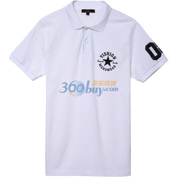 以纯 夏装 休闲男装翻领短袖Polo衫11216089 白色 XL