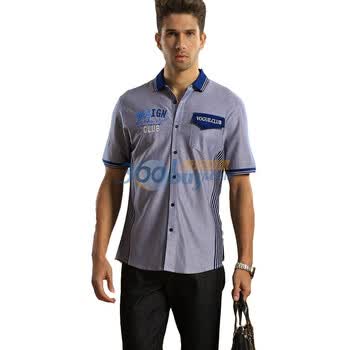 浪氏威尔lansiwear2012新款T恤丝光棉男士短袖欧美柔软POLO衫LSAKT600334D 蓝色 54