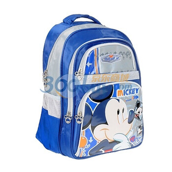 迪士尼/Disney Mickey 米奇/米妮卡通图案双肩学生书包/双肩书包SM80177XZR 宝蓝色