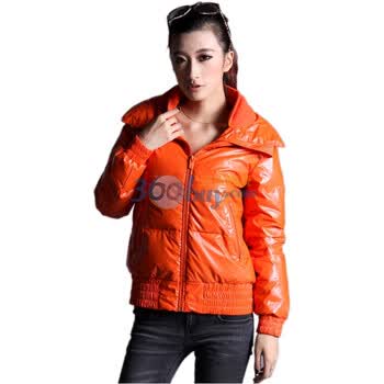百普拉姿BIOPLAZM冬装新款品牌羽绒服新款厚外套修身加厚短款 橘红 XL