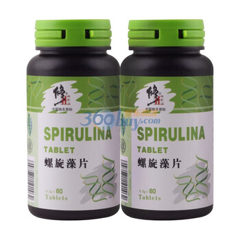 修正药业 螺旋藻片60片/瓶*2瓶 补充基础营养 增强免疫力