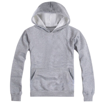 特尚莱菲男装 秋冬新款休闲宽松抓绒连帽套头卫衣JZL05 浅灰色 XXL/180