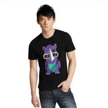 Jack Jones/杰克琼斯纯棉卡通印花男T恤I(黑)211101035010 195/112A/XXXL