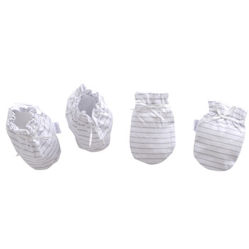 英氏宝宝服饰婴儿用品横条布全棉手脚套 NY627-279-8 图片色 11x8cm/11x6cm
