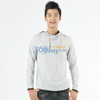 韩都衣舍 韩国2012春装卫衣新款男装套头卫衣LA1100L01 灰色 M