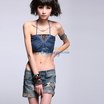 裂帛 吊带蕾丝抹胸 实用哦!莫代儿9016 蓝色 均码