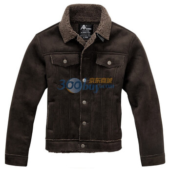 AK男装冬装新品 廘皮羊羔绒飞行保暖棉服10404018 栗色 XXL