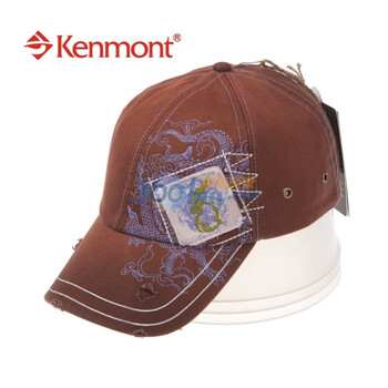 Kenmont凯蒙特春夏帽子 怀旧水洗棒球帽 贴布绣帽子 KM-0310 咖啡色 58