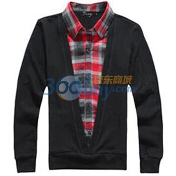 2011秋装新款韩版潮流时尚男式装修身长袖t恤2011 黑色 XXL