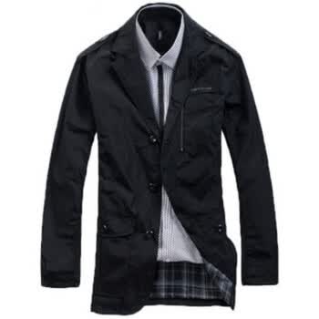 WINJEANS维杰斯 2011秋冬经典升级男立领夹克薄外套 E6202 炭黑 XXL