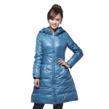 米兰朵 MERUNTO 街头时尚休闲 带帽中长女款羽绒服90%充绒量 降价促销 011228 B301海洋绿 L170