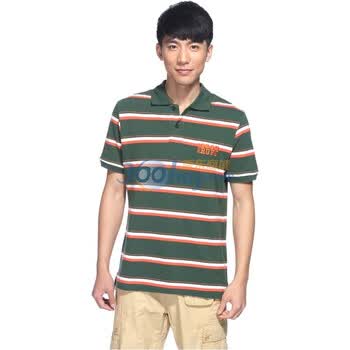 IZOD 2011新品纯棉条纹翻领短袖男士polo衫 2121913245509绿色系XXL(185/102A)