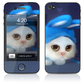 ideaSkin iPhone 4 像兔子的猫 手机外壳保护套皮贴膜 CJKD032154