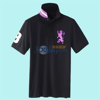 Giordano佐丹奴 Polo 男全新荧光狮王修身POLO 01012480 灰黑色 XL