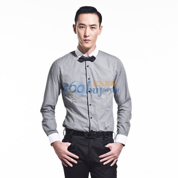 PEACEBIRD太平鸟个性几何衬衫81111125036 黑色 XXL