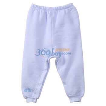 贝贝怡（bornbay） BB516 宝宝服 全开扣开裆保暖裤 婴儿童装内衣 浅蓝色 92码