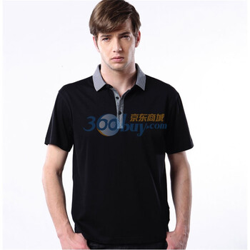 蓝冰 男式纯色丝光棉翻领T恤^@^ BAA1301 白色 185/104A(XXL)