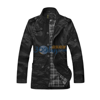 winjeans维杰斯 2011秋冬新品韩版立领缝扣夹克外套 1045-AB 2色 黑色 XXL