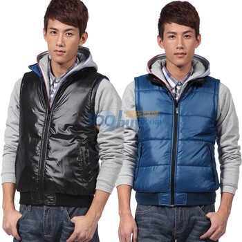 零号男 双面可穿休闲马夹 BEF0009 08 蓝色 XXL