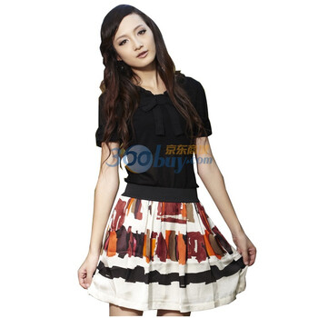 季候风 seasonwind 时尚百搭几何图案短裙2521QH801 花色MG4 XL/170