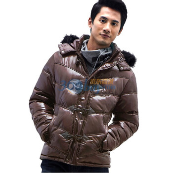 诠渡良品trenduality 韩版毛领直筒带帽保暖棉服#81713 咖啡色 XXL