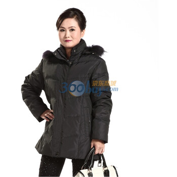 2011新款 康博羽绒服 女中老年毛帽短款面包 KB1130 紫色 185/104A(XXXL)