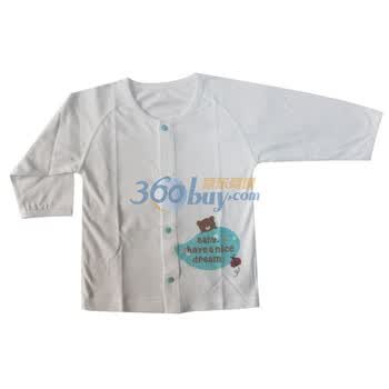 2012新品 小米米minimoto 婴儿服装 幸运旅行系列 竹棉长袖对襟上衣YU2205 白色 110码