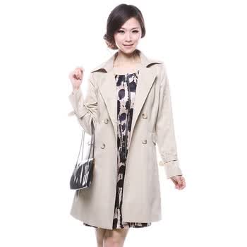 太和TAHAN 2012新款春装经典修身裁剪风衣WT1211P023 黄色Y XL 码