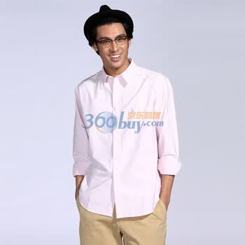 IZOD 2012新品纯棉条纹长袖休闲男士衬衫 1061912101403 粉色 XXL(185/102A)