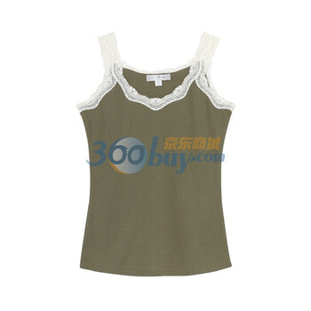 歌莉娅GOELIA 拼花边针织背心104B0630 原价99 黄绿色 M