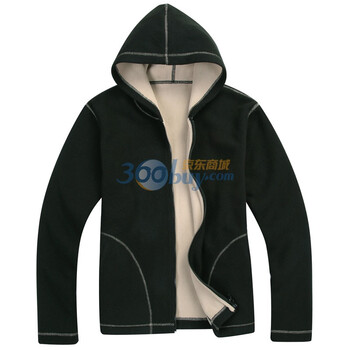 零号男 双面纯色可反穿连帽卫衣 BED0035 01 07 黑色 XL