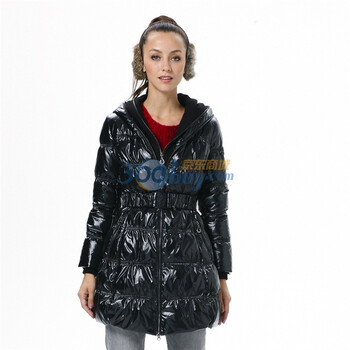 波司登 2011新款 羽绒服 女连帽时尚亮面中长款 BR2276A 黑色 185/104A(XXXL)