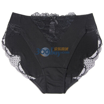 爱慕单品蕾丝中腰三角内裤AM22561 黑色 XXL