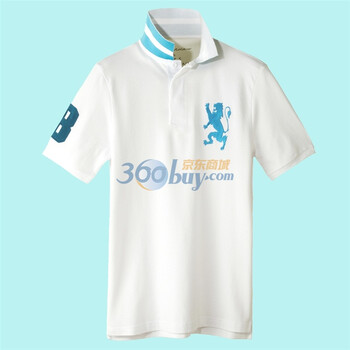 Giordano佐丹奴 Polo 男全新荧光狮王修身POLO 01012480 白色 XL