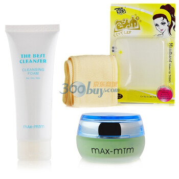 梵希陀MAX-MTM清爽洁面泡沫110ml+娣言360即效赋活水合面膜100g+包头巾P8538