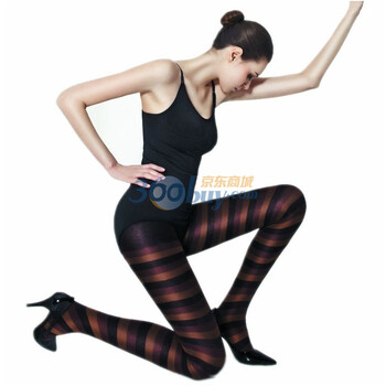 IleanaCalze 意美诺 春装新款丝袜 意大利进口时尚动感彩条连裤袜 黑色 均码